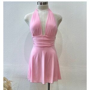 Pink Halter Mini Dress
